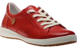 Clearance Josef Seibel Caren 01 Red Leather Lace-Up Sneaker