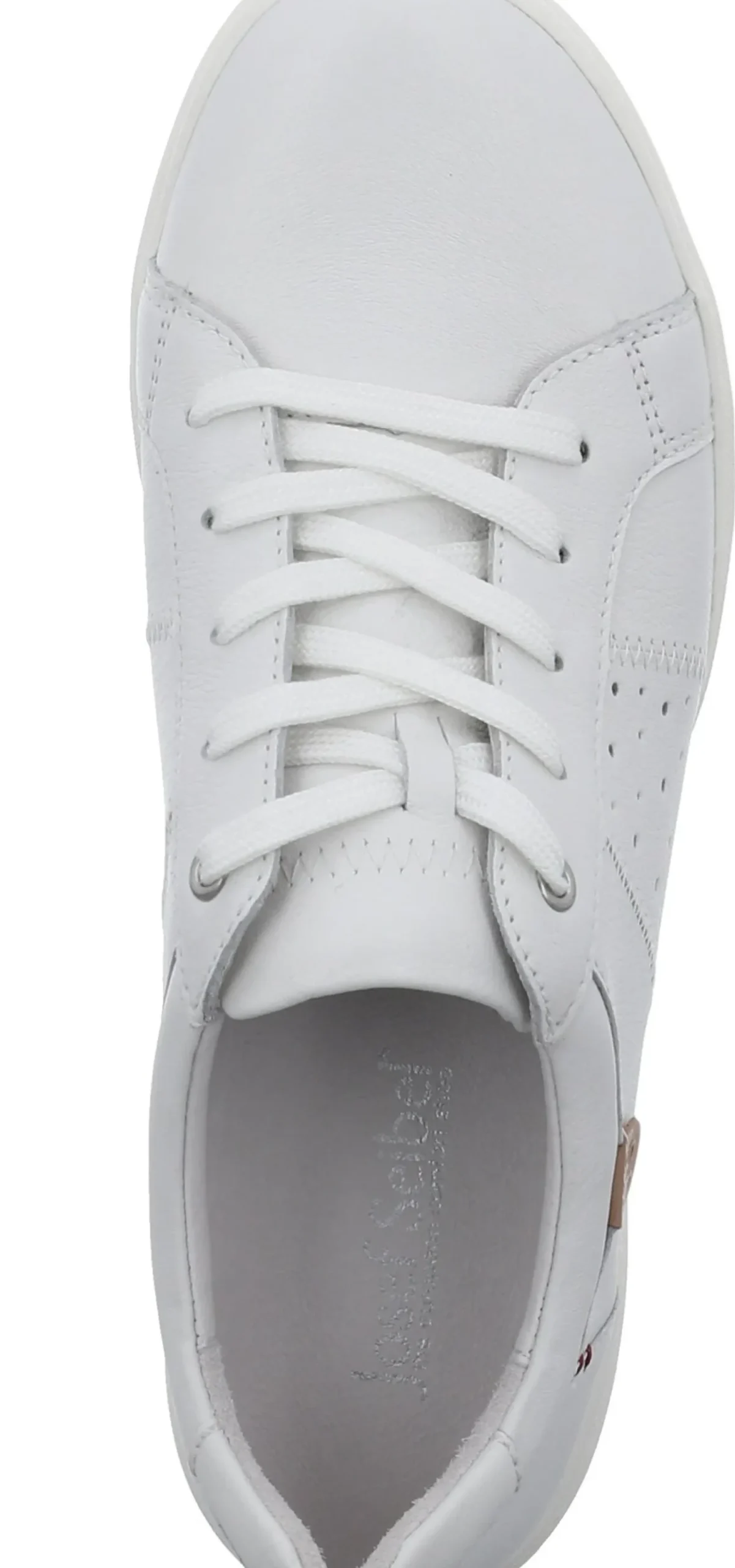 Discount Josef Seibel Caren 01 White Leather Lace-Up Sneaker