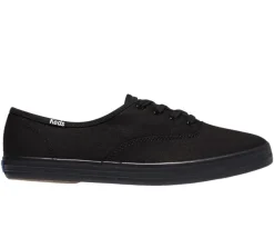Hot Keds Champion Black Lace-Up Canvas Sneaker