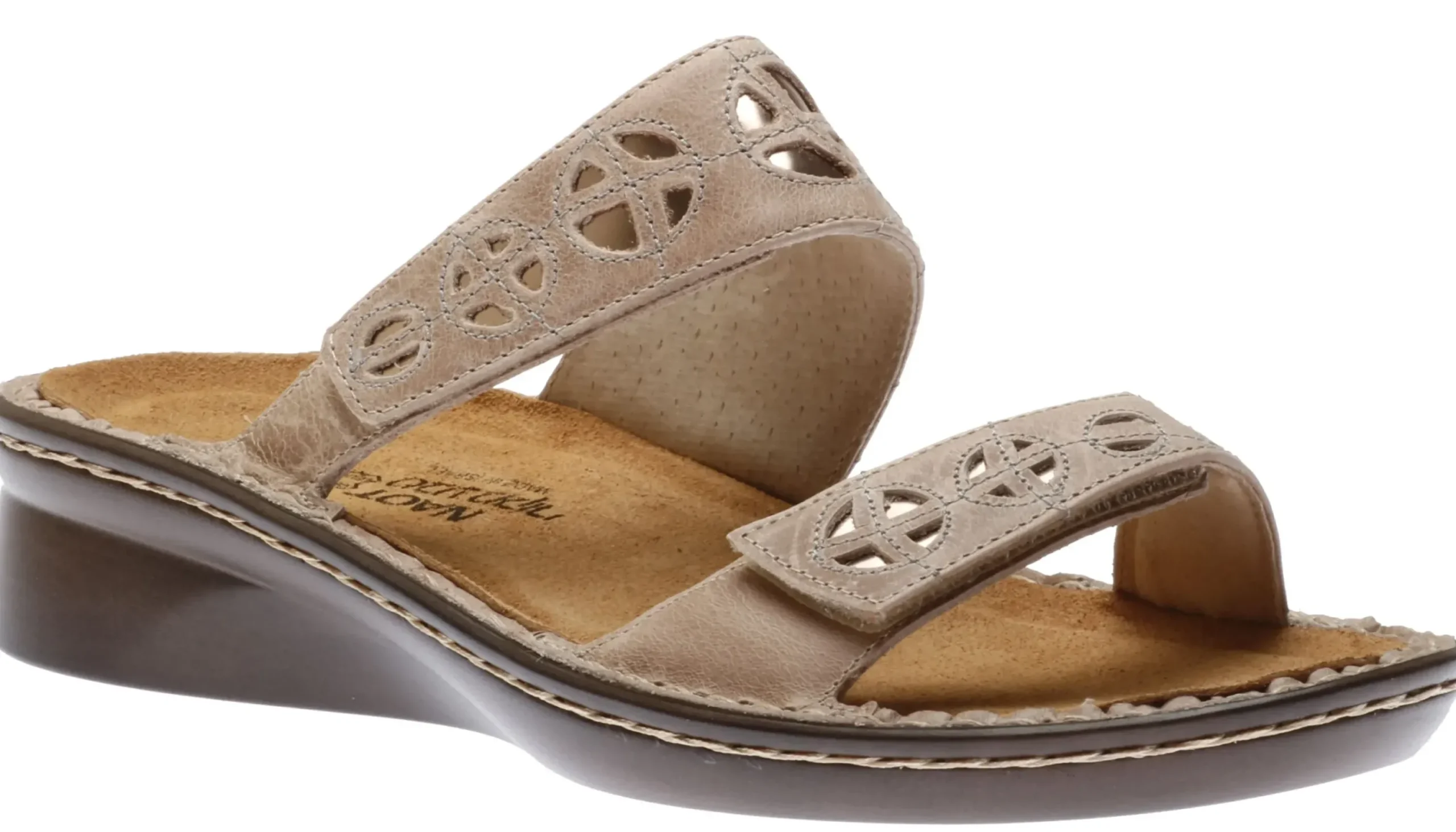 Clearance Naot Cornet Beige Leather Slide Sandal