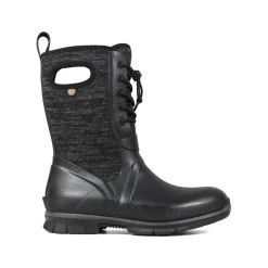 Outlet Bogs Crandall Lace Knit Black Women's Winter Boot