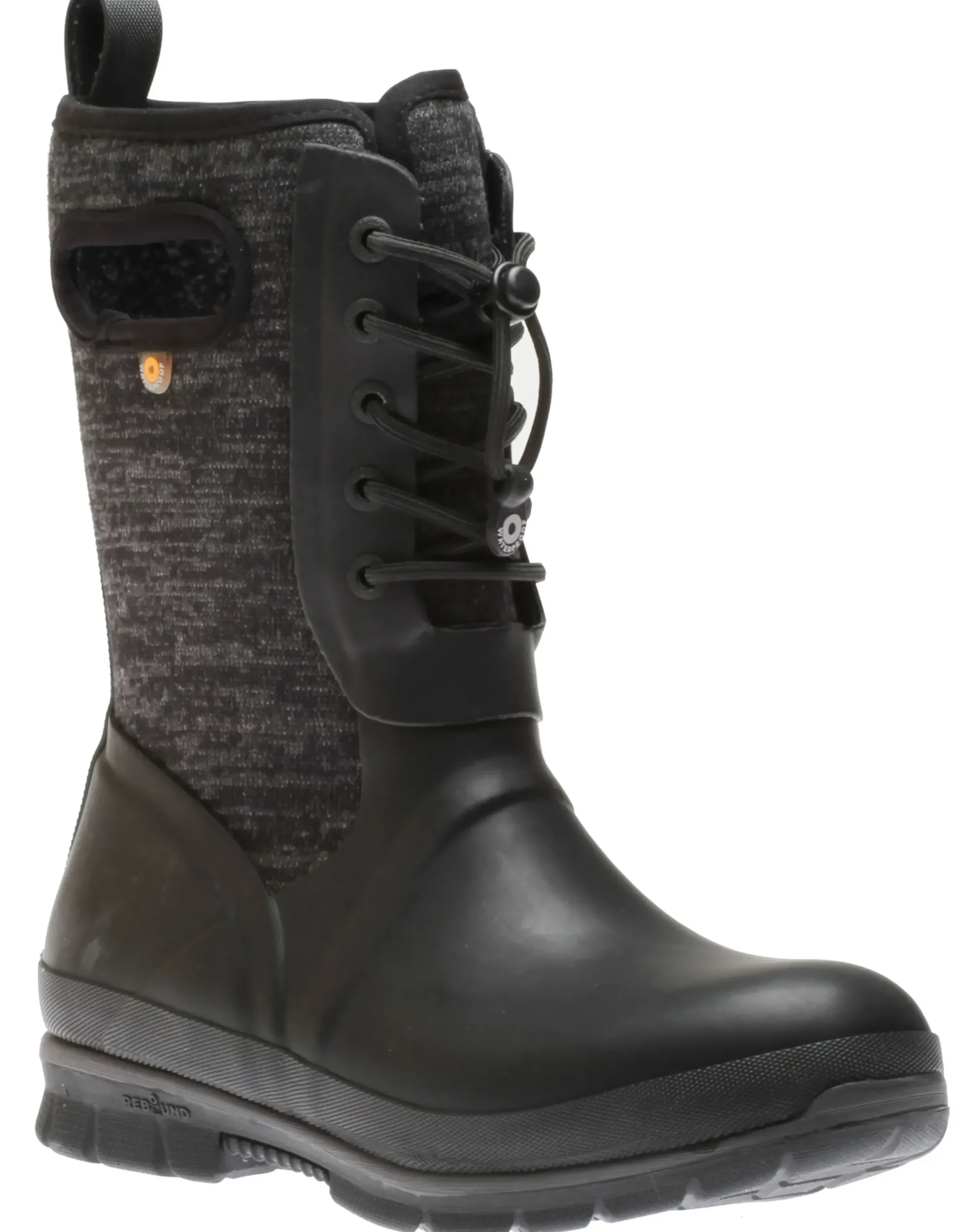 Outlet Bogs Crandall Lace Knit Black Women's Winter Boot