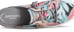 Clearance Sperry Crest Vibe Coral Floral Pink Mule Sneaker