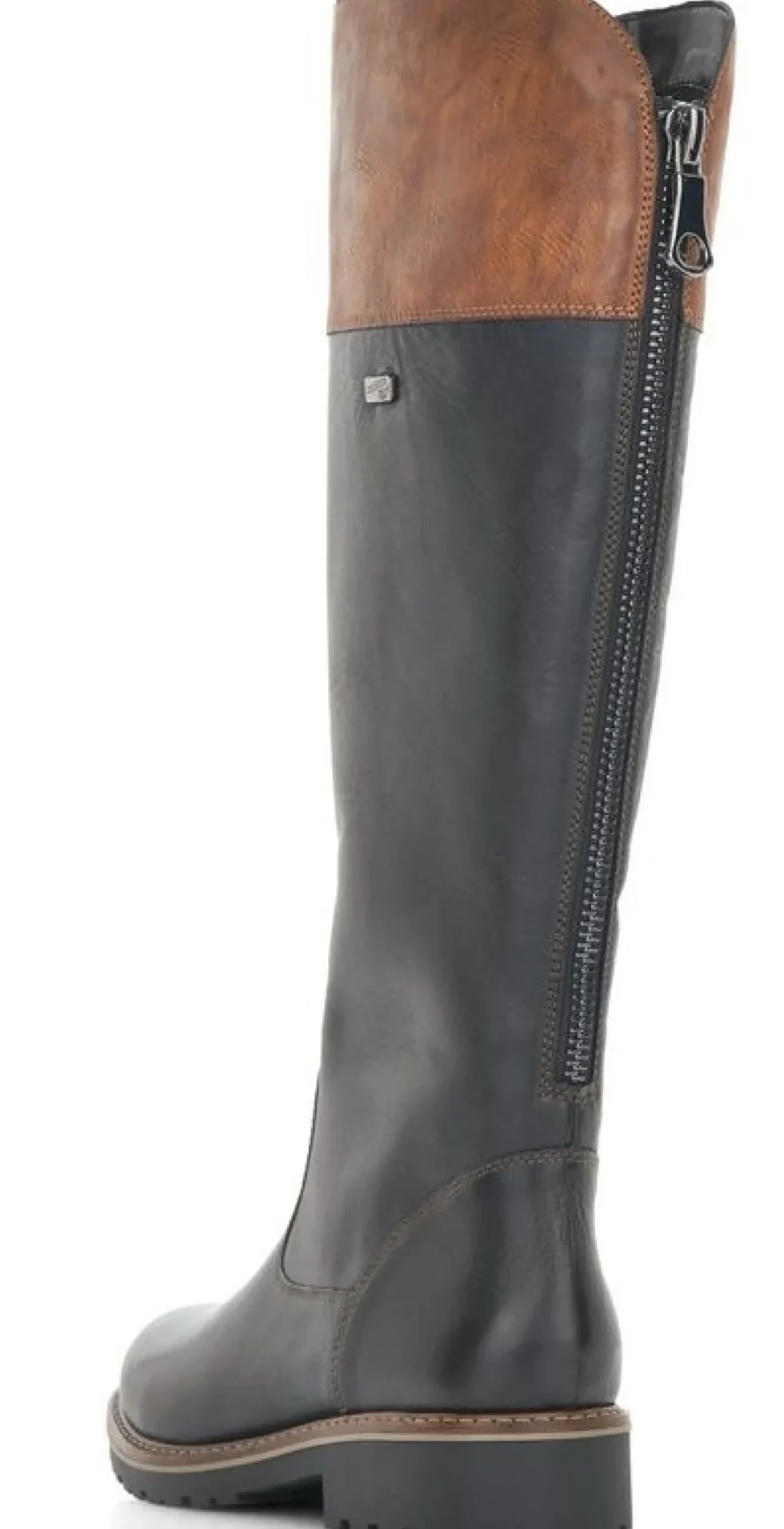 Outlet Remonte Cristallino Black Brown Leather Tall Boot