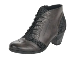 Online Remonte Cristallino Grey Leather Embossed Ankle Boot