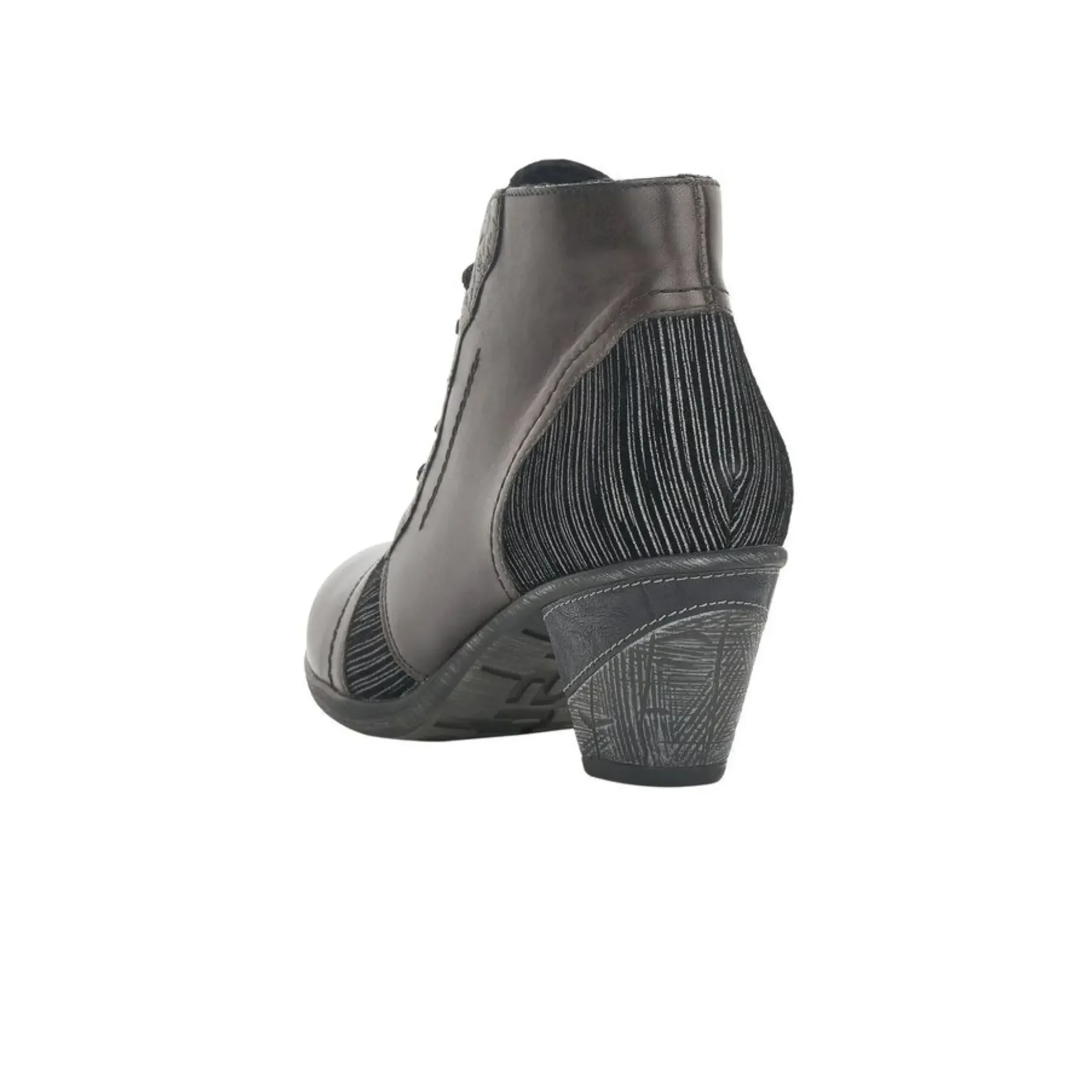 Online Remonte Cristallino Grey Leather Embossed Ankle Boot