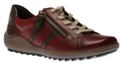 Hot Remonte Cristallino Wine Leather Lace-Up Sneaker