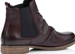Outlet Remonte Cristallino Wine Ruched Leather Chelsea Boot