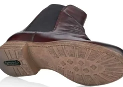 Outlet Remonte Cristallino Wine Ruched Leather Chelsea Boot