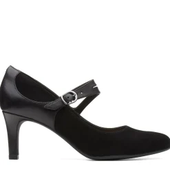 Online Clarks Dancer Reece Black Suede Mary Jane Pump