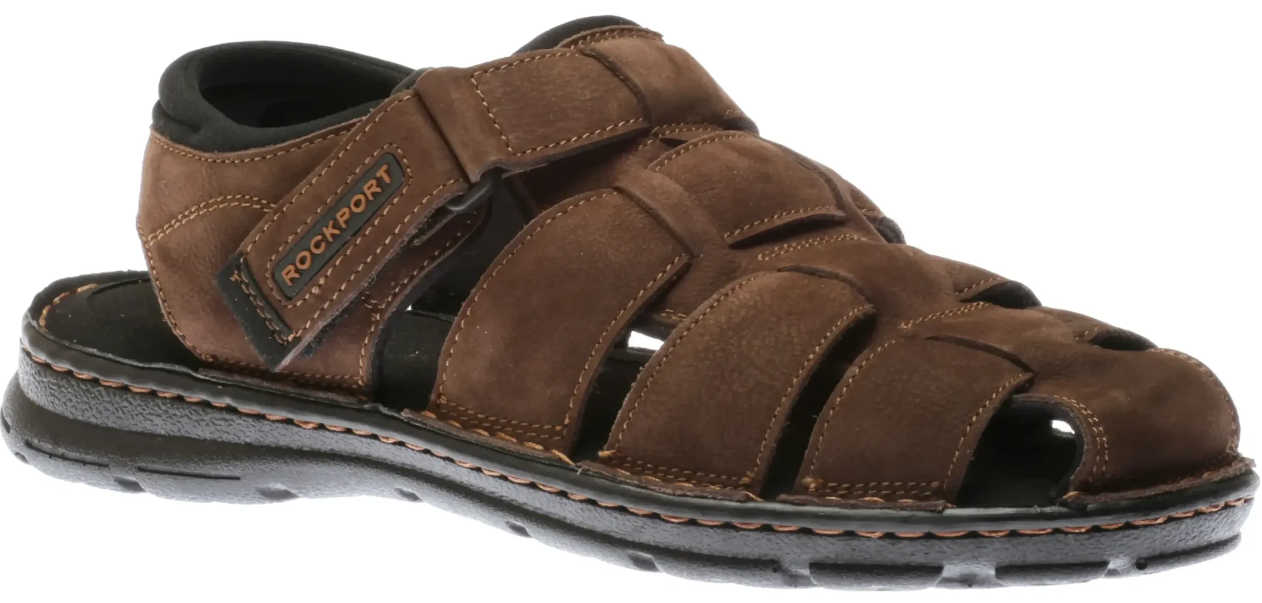 Hot Rockport Darwyn Brown Leather Fisherman Sandal