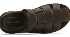 Hot Rockport Darwyn Brown Leather Fisherman Sandal