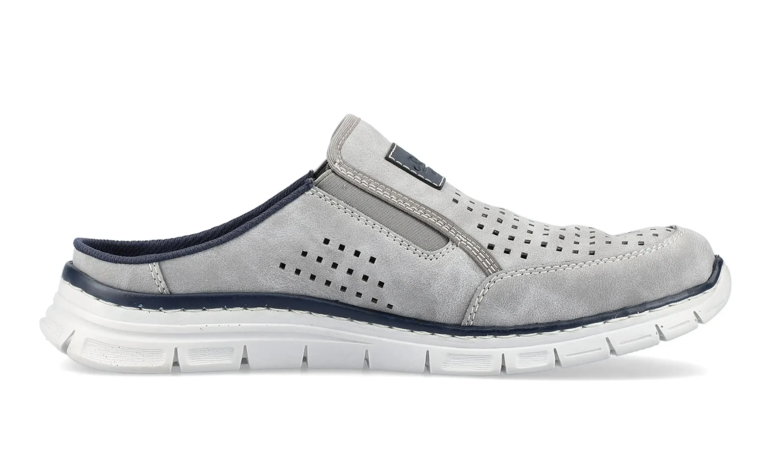 Hot Rieker Dollaro Grey Perforated Athletic Slip-On Mule