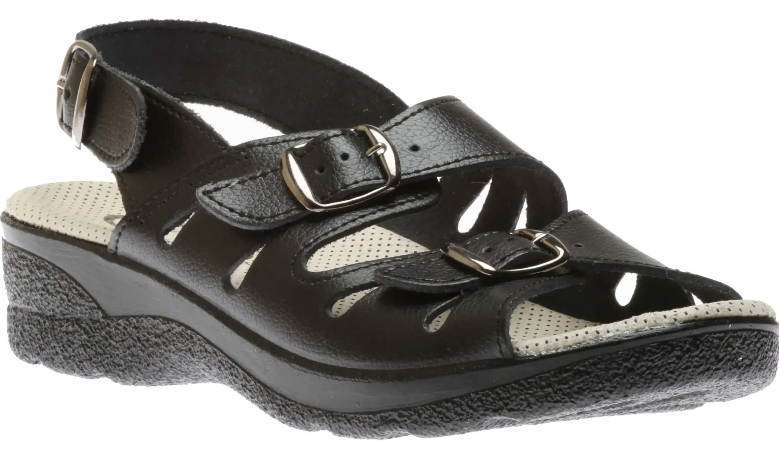 Lady Diana Double Buckle Black