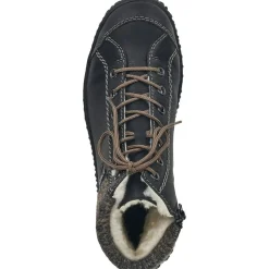 Rieker Eagle Black Knit Lace-Up Ankle Boot