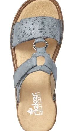 New Rieker Eagle Blue Slide Sandal