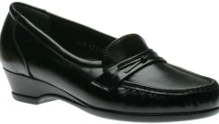 Hot SAS Shoes Easier Black Leather Slip On Wedge Loafer