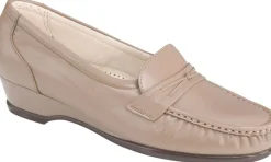 Outlet SAS Shoes Easier Mocha Leather Slip On Wedge Loafer