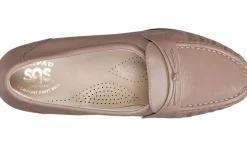Outlet SAS Shoes Easier Mocha Leather Slip On Wedge Loafer