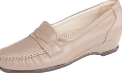 Outlet SAS Shoes Easier Mocha Leather Slip On Wedge Loafer