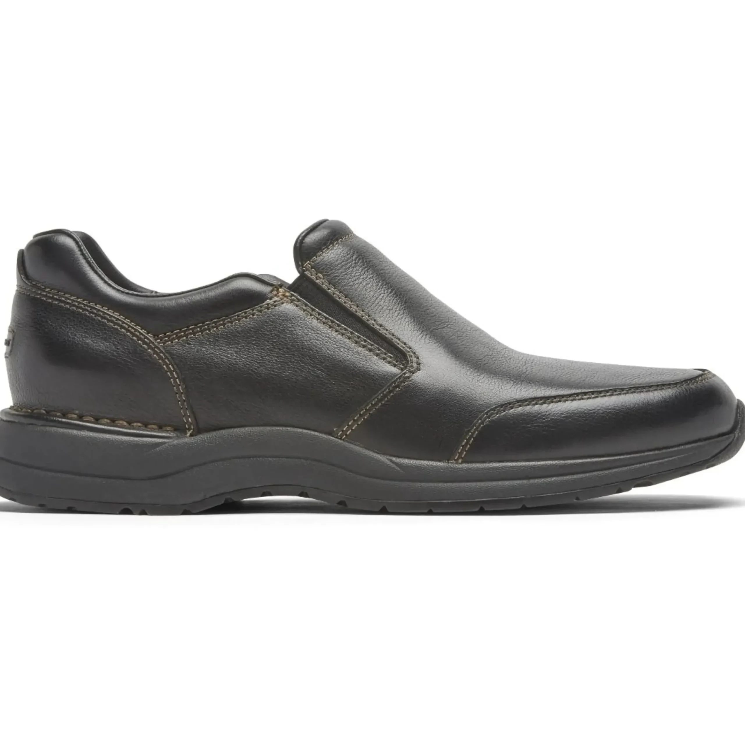 Clearance Rockport Edge Hill 2 Black Leather Double Gore Slip-On Casual Dress Shoe