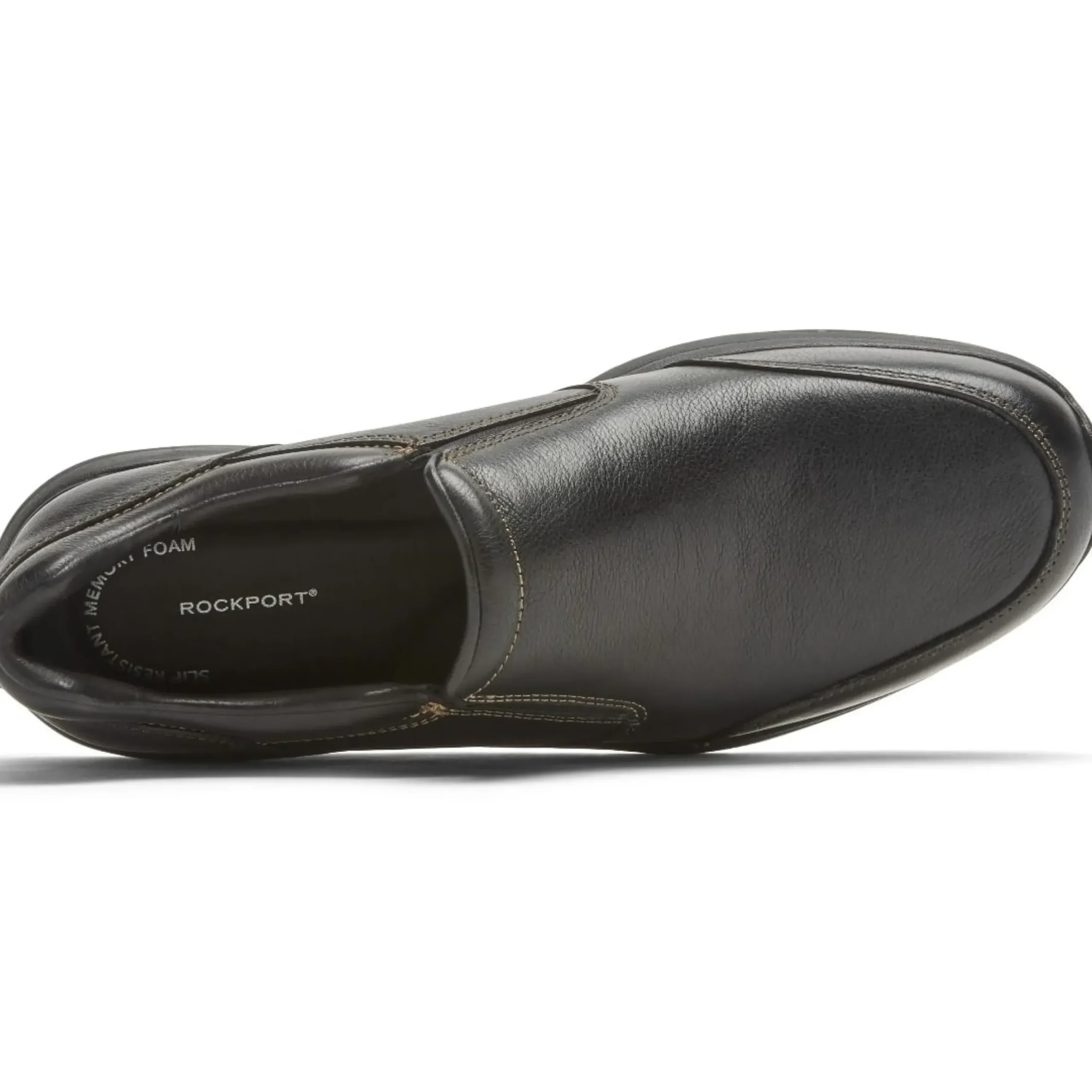 Clearance Rockport Edge Hill 2 Black Leather Double Gore Slip-On Casual Dress Shoe