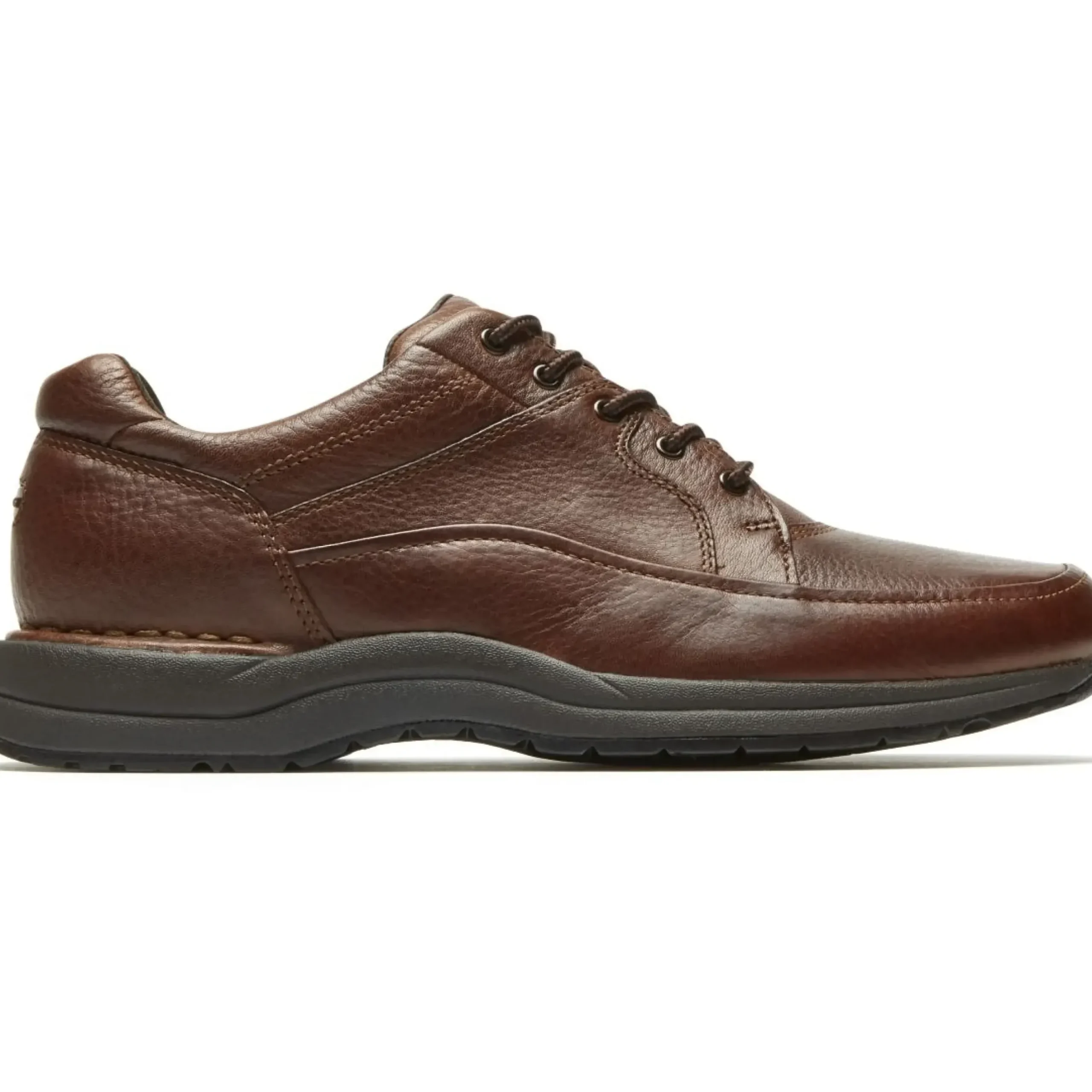 New Rockport Edge Hill Brown Leather Lace-Up Walking Shoe