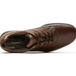 New Rockport Edge Hill Brown Leather Lace-Up Walking Shoe