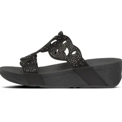 Outlet Fit Flop Elora Crystal Black Slide Sandal