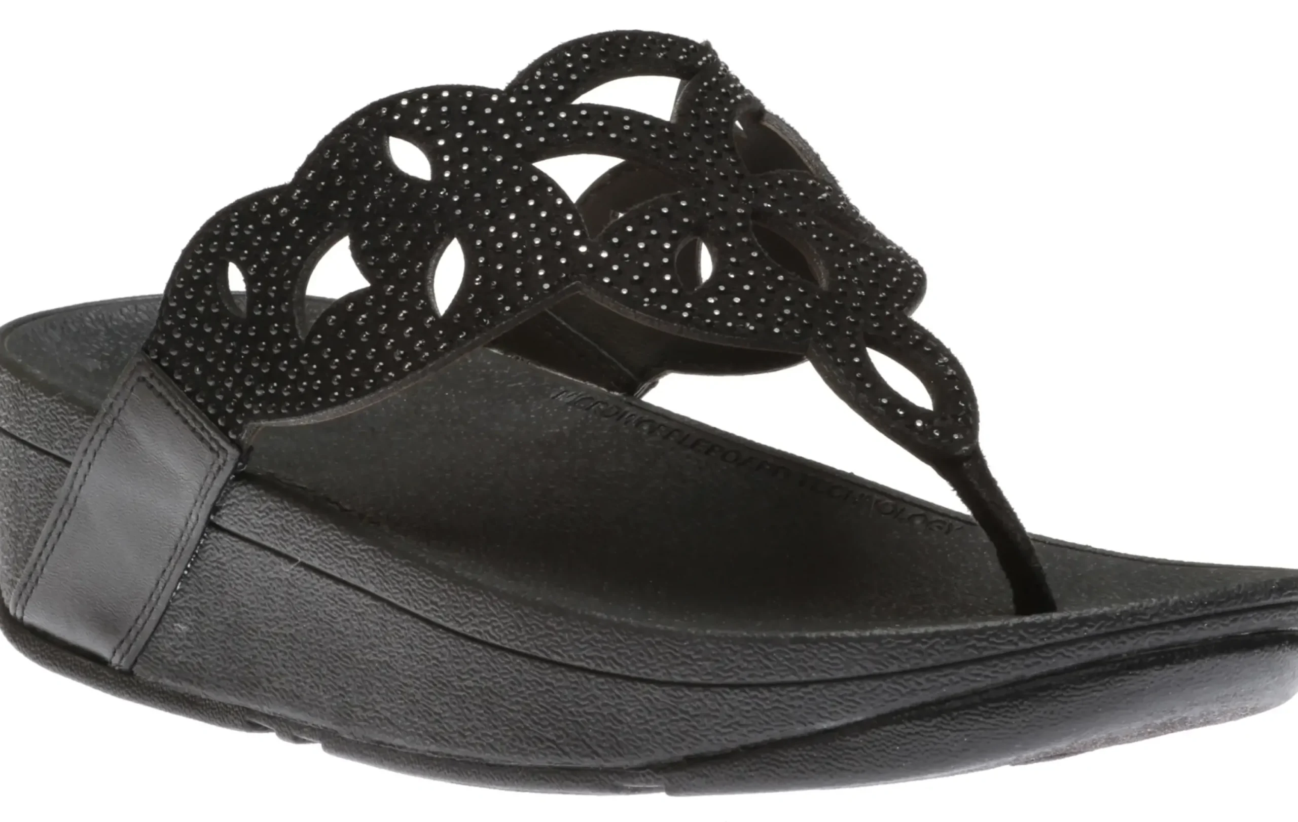 Outlet Fit Flop Elora Crystal Black Thong Sandal