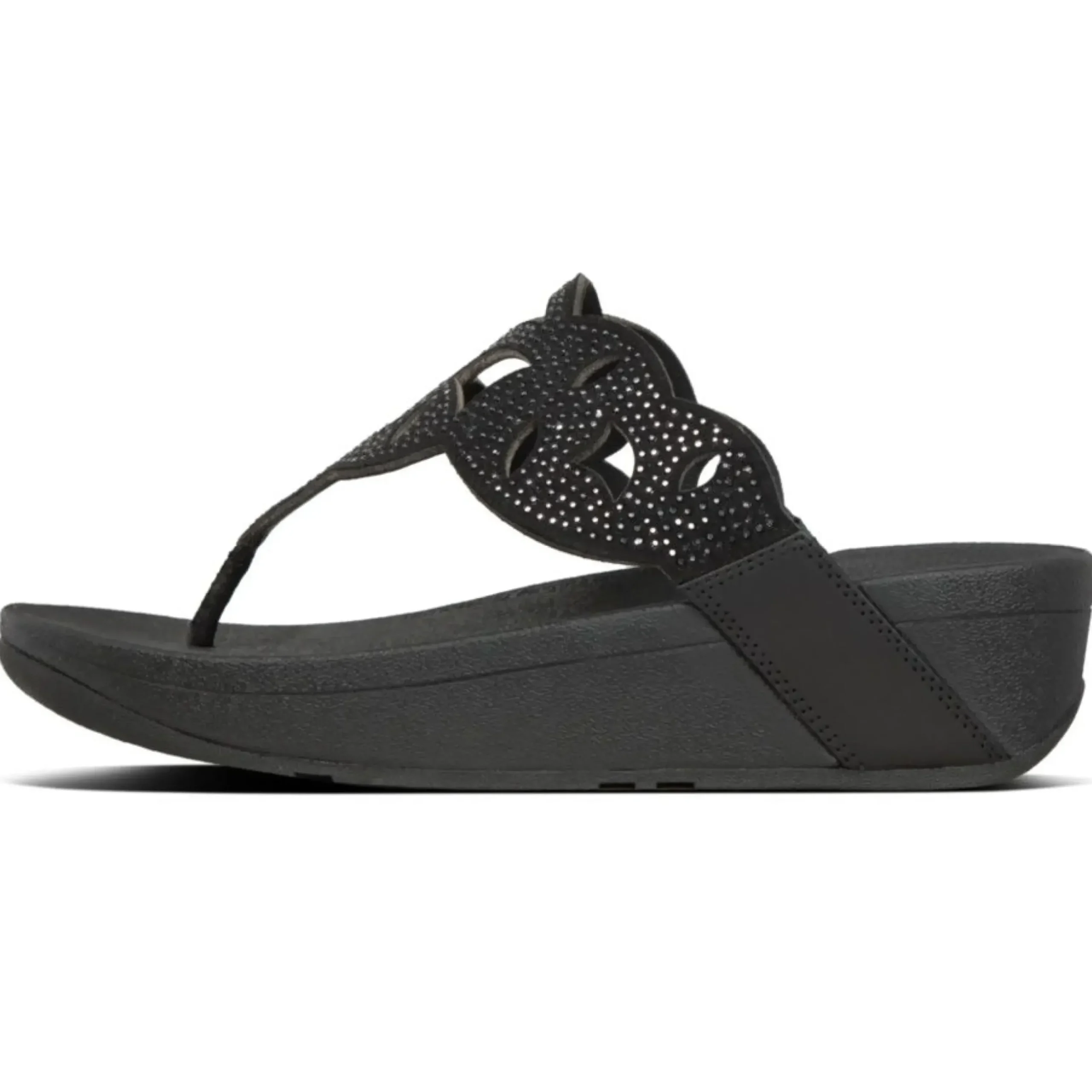 Outlet Fit Flop Elora Crystal Black Thong Sandal