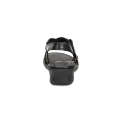 Discount Ecco Felicia Sandal Black Leather Adjustable Strap Wedge Sandal
