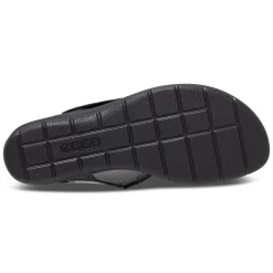 Discount Ecco Felicia Sandal Black Leather Adjustable Strap Wedge Sandal