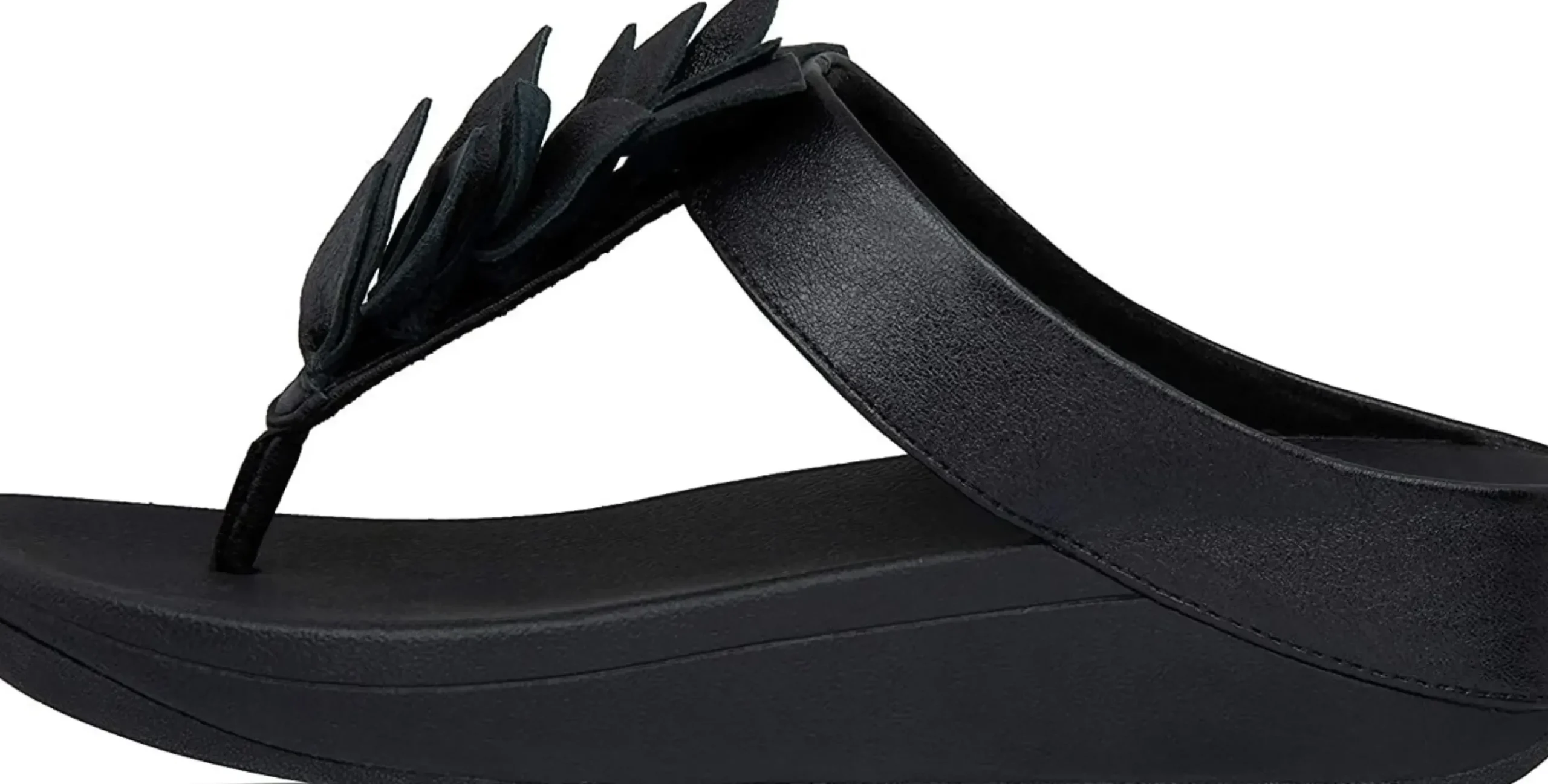 Discount Fit Flop Fino Black Leather Thong Sandal