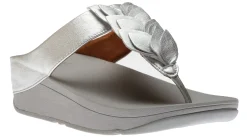 Online Fit Flop Fino Silver Leather Thong Sandal