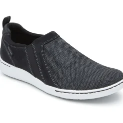 Online Dunham Fitsmart Black Double Gore Slip-On Shoe
