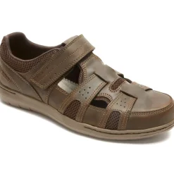 New Dunham Fitsmart Brown Leather Fisherman Sandal