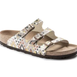 Online Birkenstock Florida Vegan Birko-Flor Printed Mocha Slide Sandal