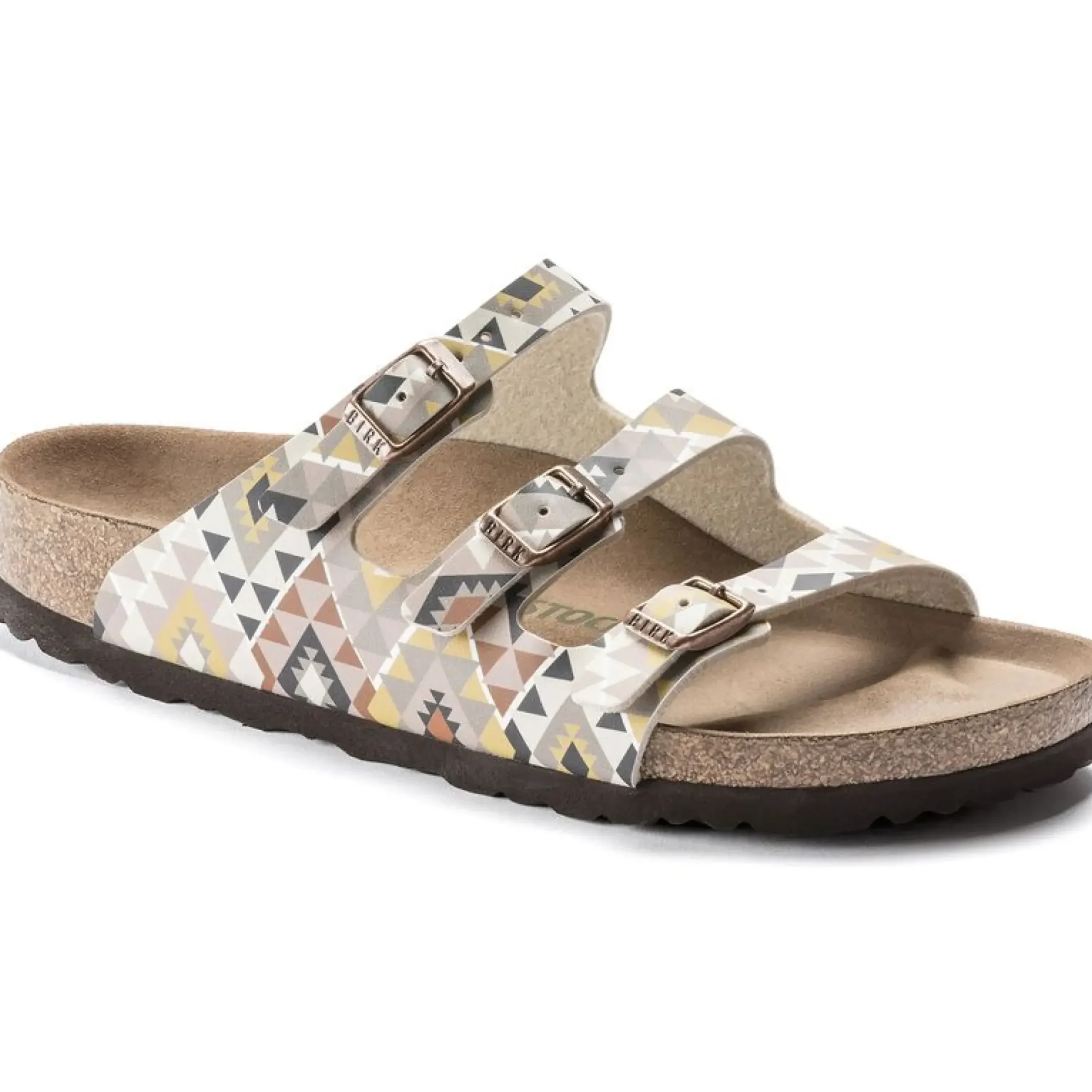 Online Birkenstock Florida Vegan Birko-Flor Printed Mocha Slide Sandal