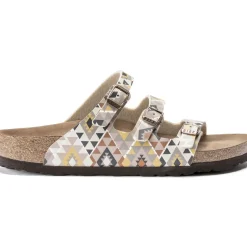 Online Birkenstock Florida Vegan Birko-Flor Printed Mocha Slide Sandal