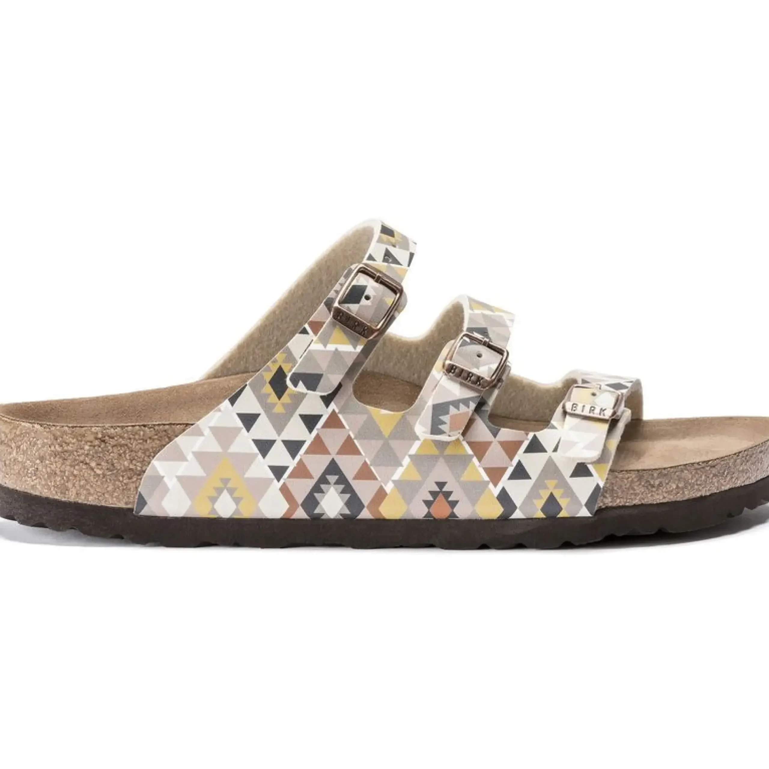 Online Birkenstock Florida Vegan Birko-Flor Printed Mocha Slide Sandal