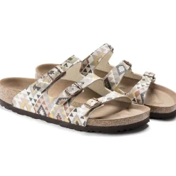 Online Birkenstock Florida Vegan Birko-Flor Printed Mocha Slide Sandal