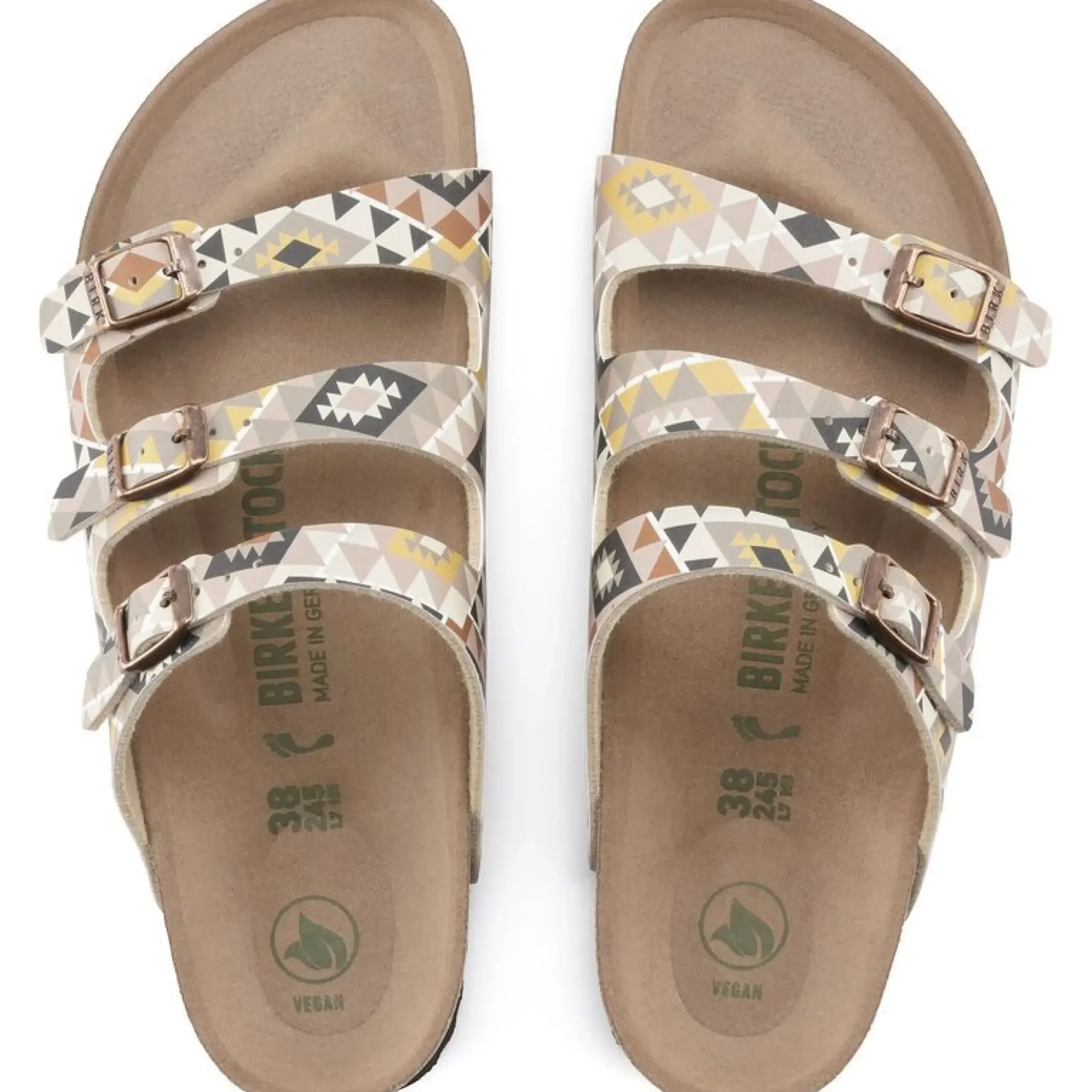 Online Birkenstock Florida Vegan Birko-Flor Printed Mocha Slide Sandal