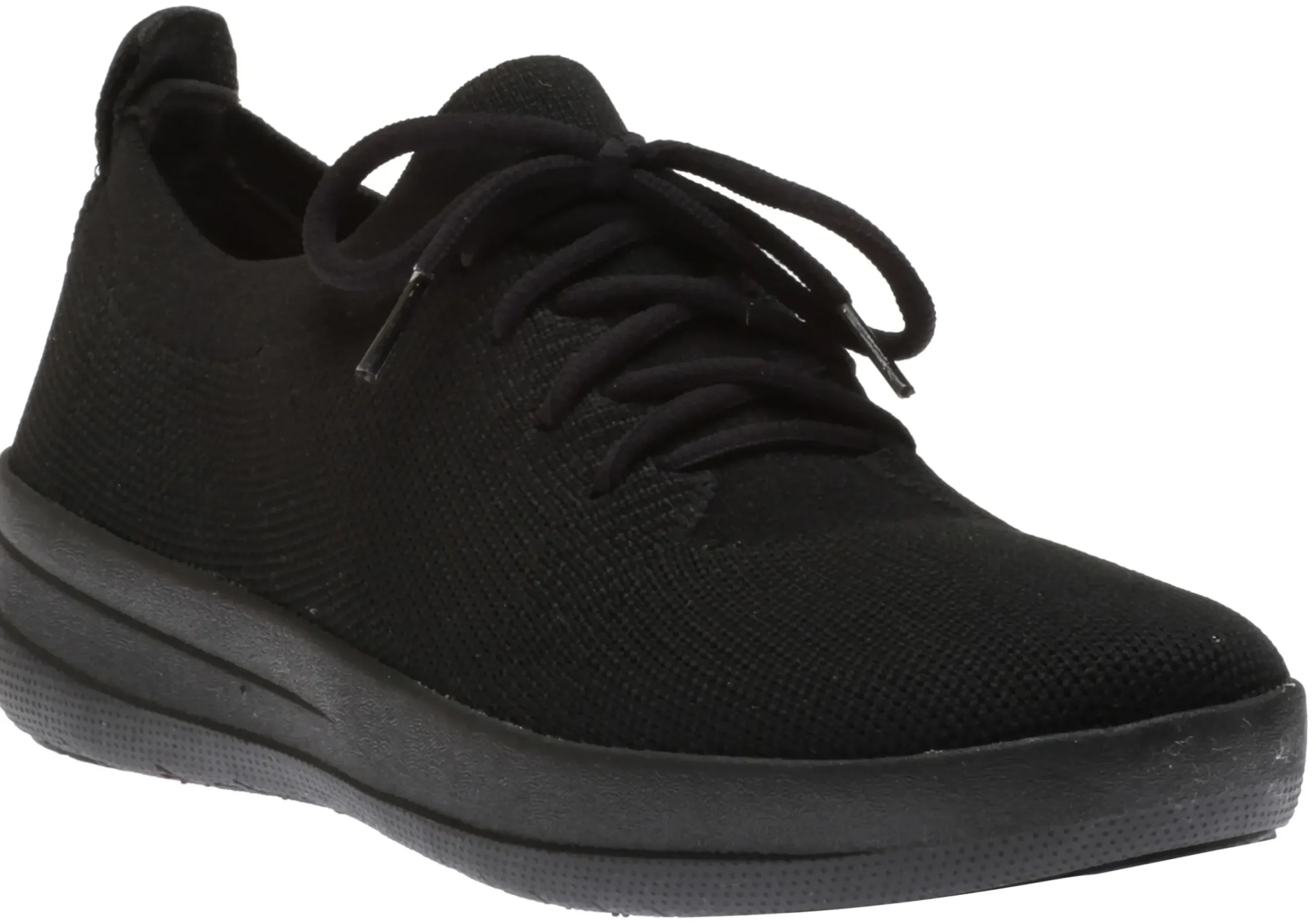 Fit Flop F-Sporty All Black Uberknit Lace-Up Sneaker