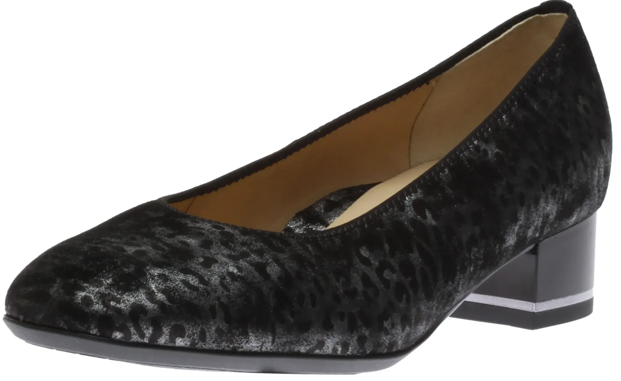 Hot Ara Gabrielle Black & Silver Animal Print Pump