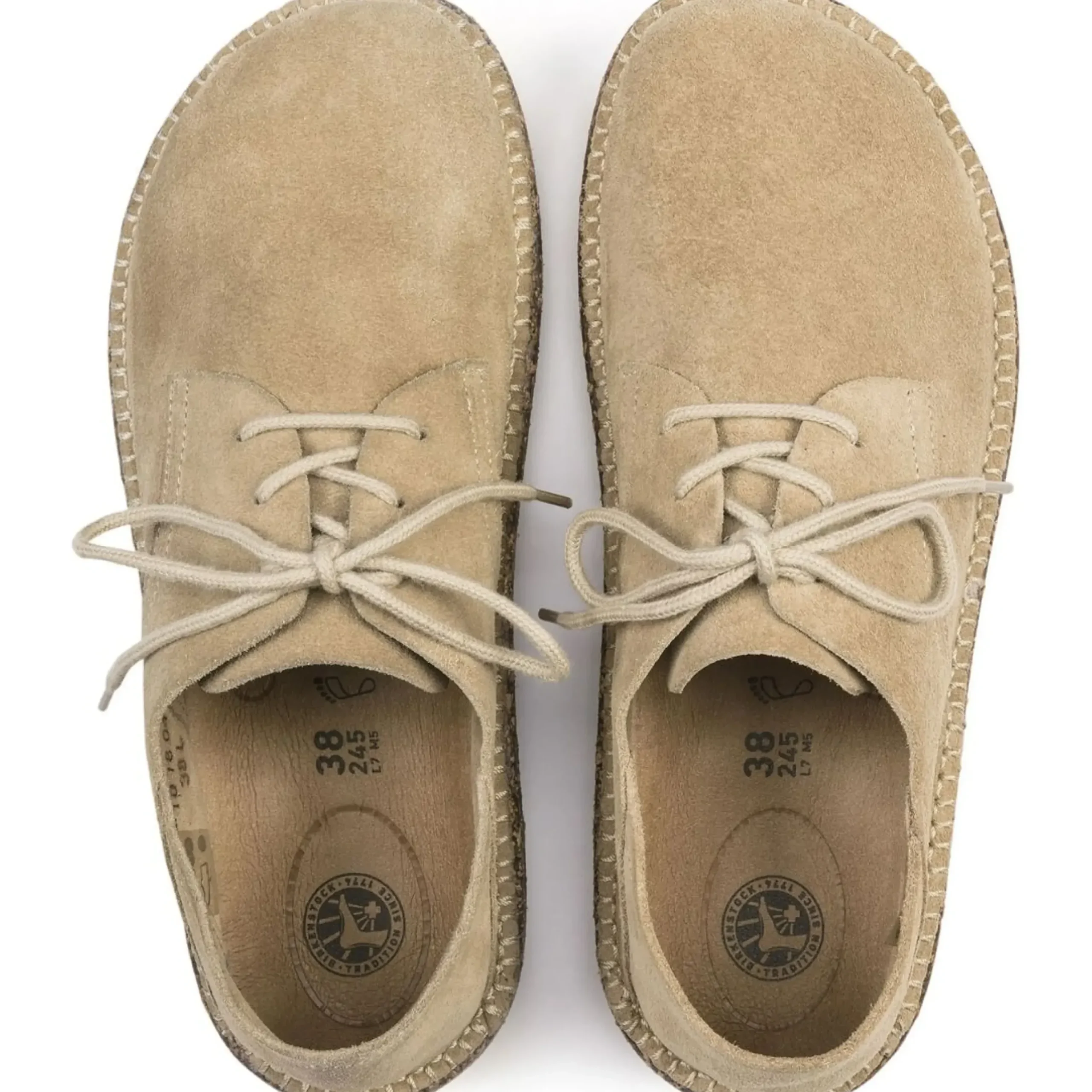 Clearance Birkenstock Gary Unisex Sand Suede Leather Lace-Up Sneaker