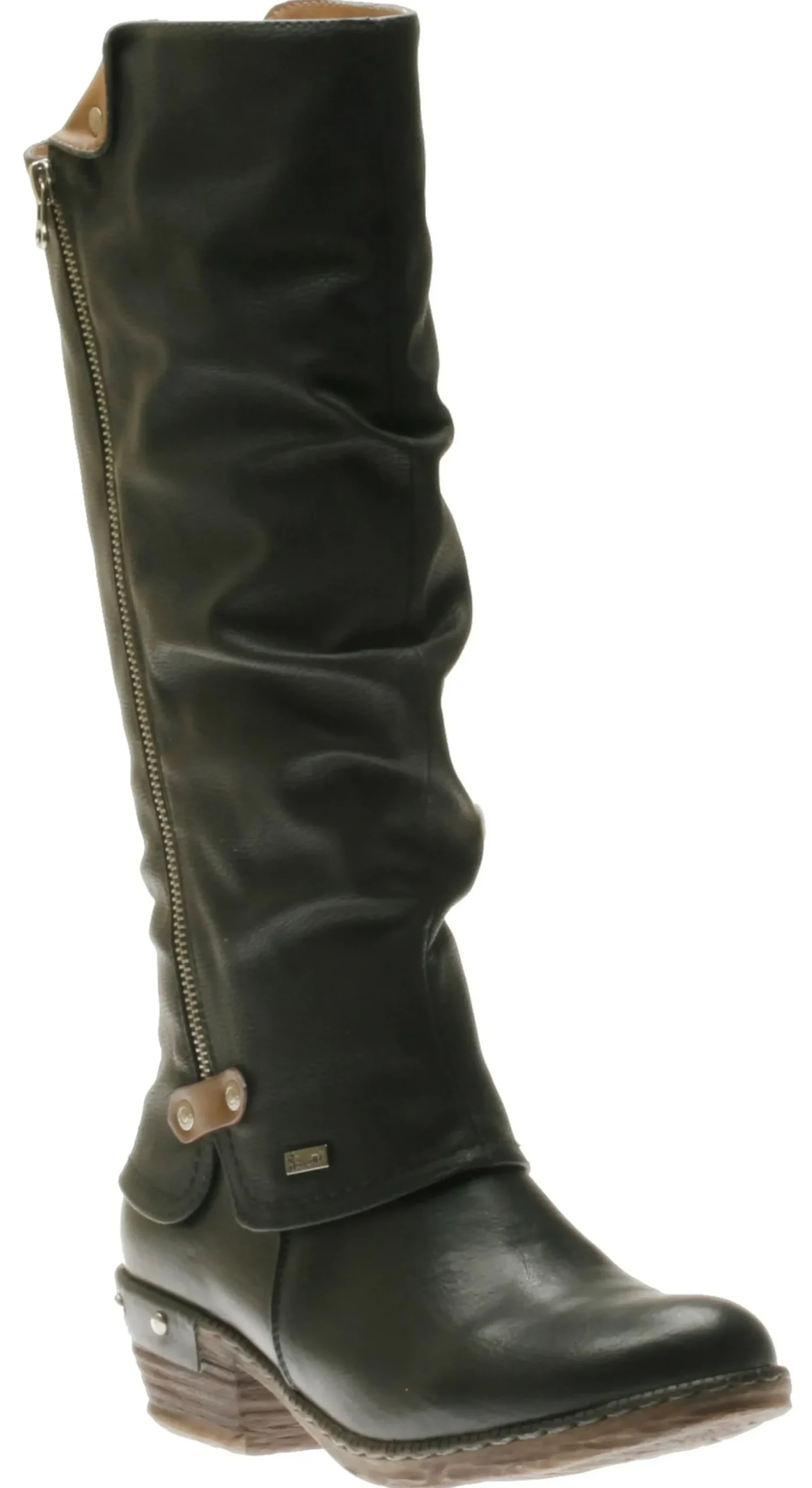 Discount Rieker Genf Black Ruched Tall Winter Boot