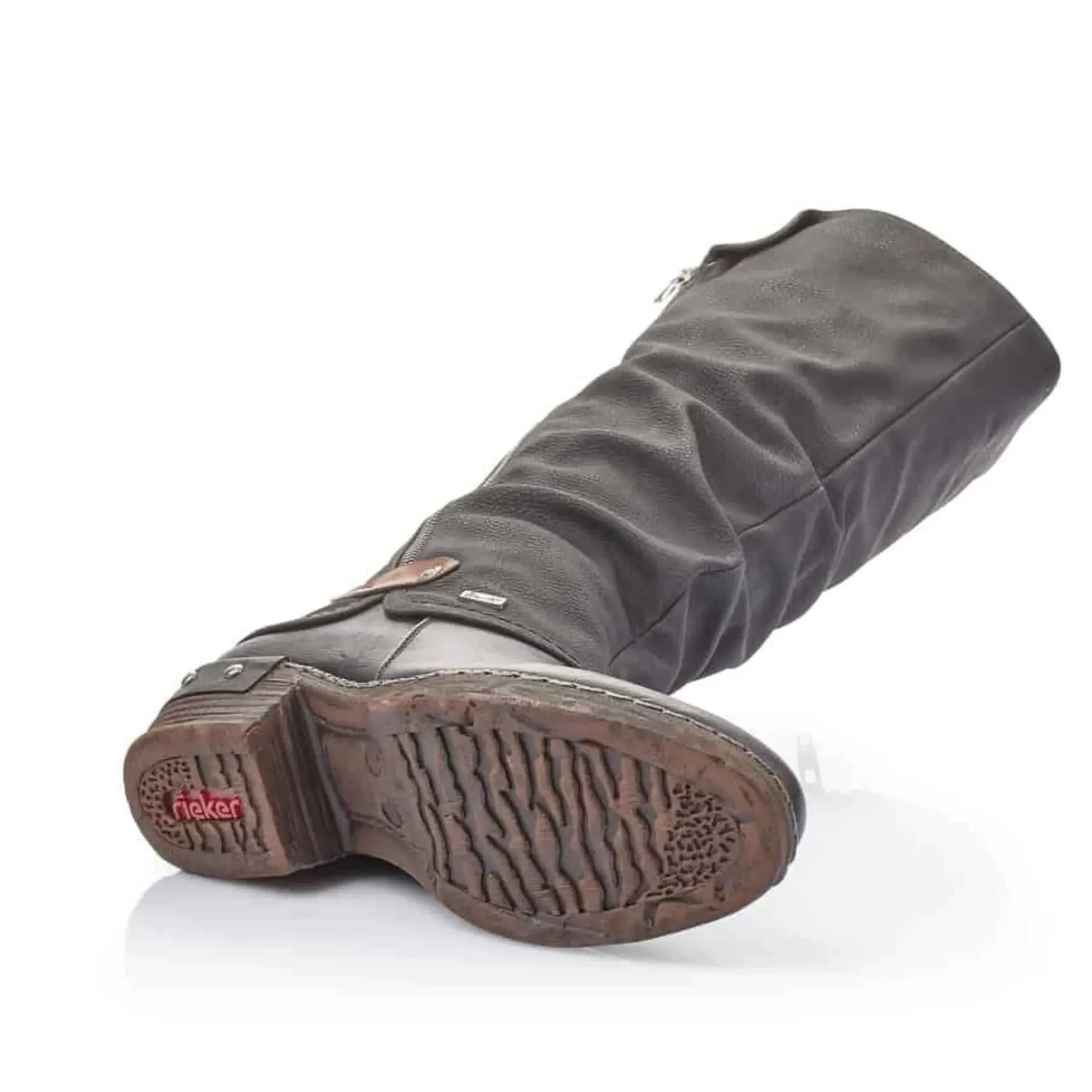 Discount Rieker Genf Black Ruched Tall Winter Boot