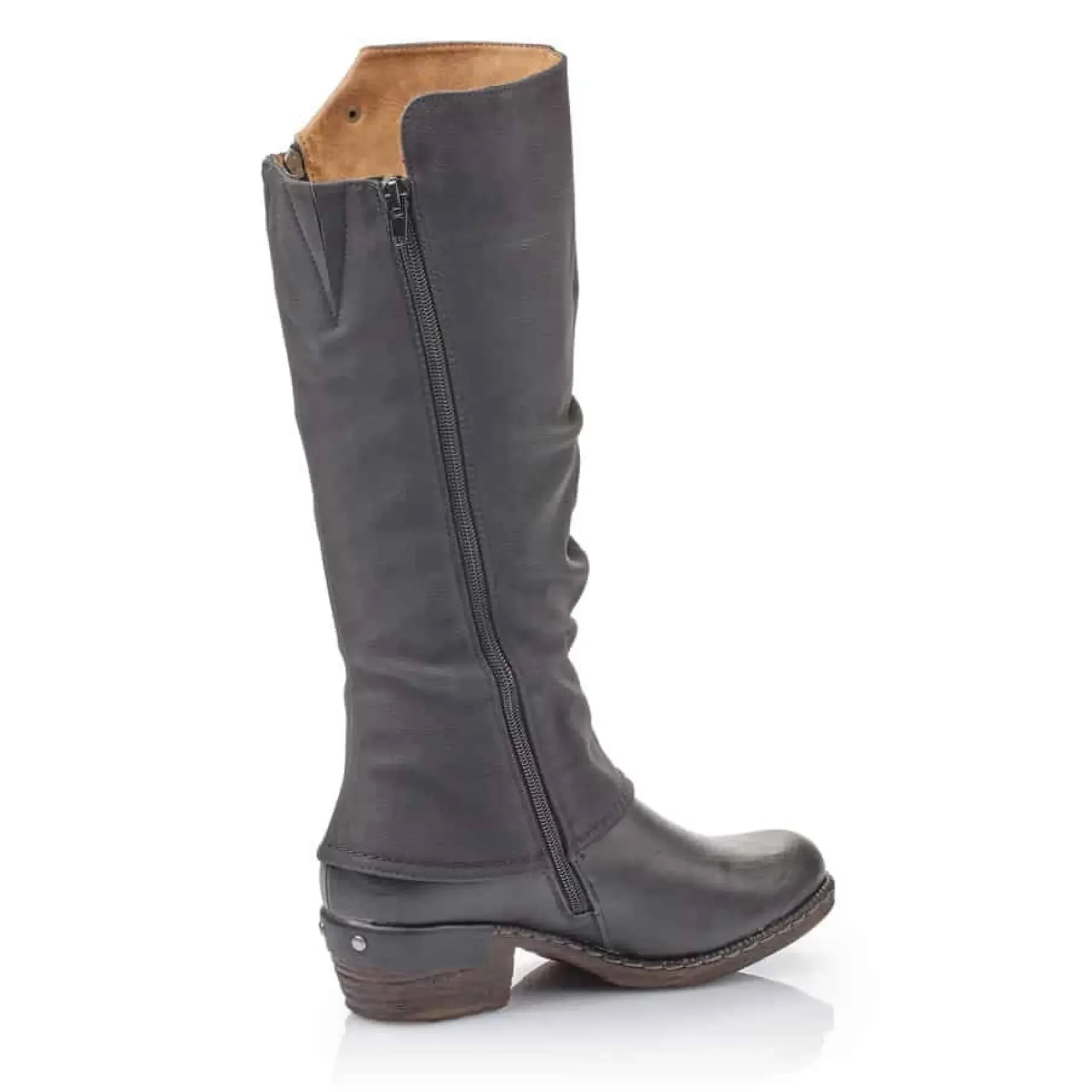 Discount Rieker Genf Black Ruched Tall Winter Boot