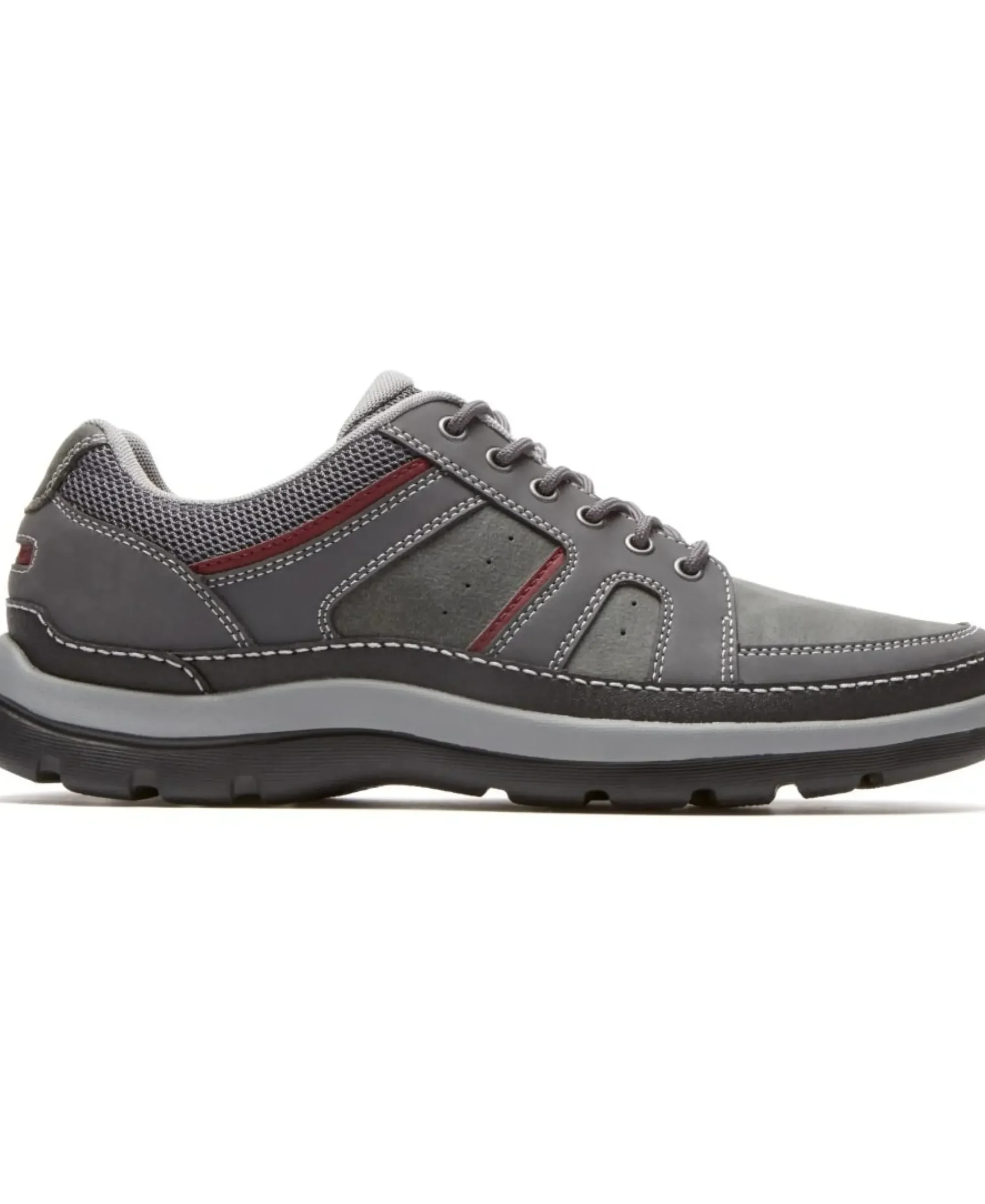 Online Rockport Get Your Kicks Grey Leather Wide Width Mudguard Blucher Sneaker